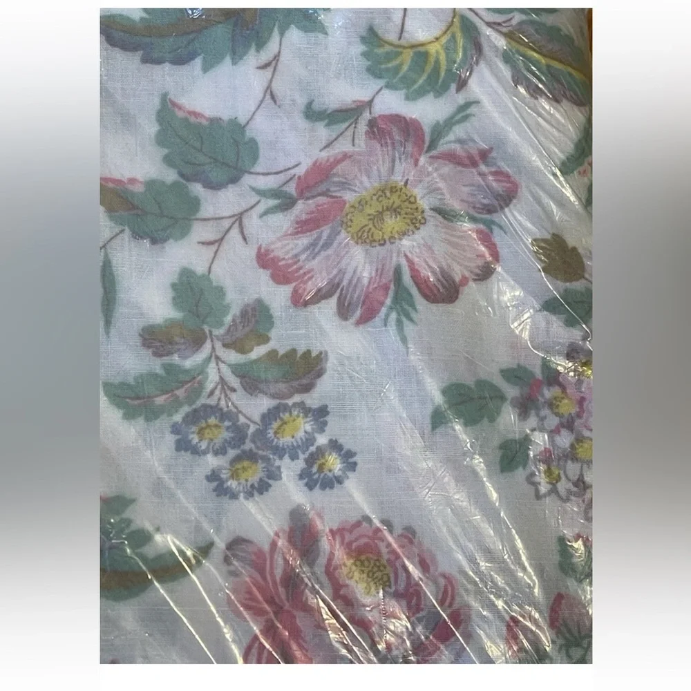 🆕 Danville Doulton rose Floral Queen Flat Sheet NOS shabby chic cottage‎ core